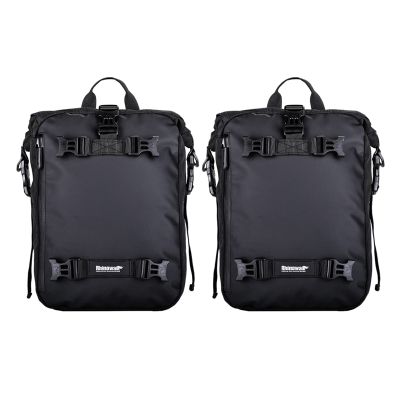2X Rhinowalk Pannier Bag Bicycle Waterproof Motorbike Bag Road Rear Rack Cycling Rear Seat Bag Backpack 10L(Black)