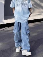 Mens Parachute-Style Hip-Hop Street Overalls Oversized Cargo Pant Harajuku Loose Solid Color Casual Pants Y2K Pants Streetwear