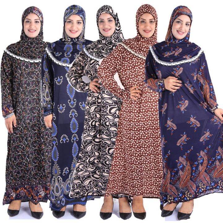 yf-12-pieces-lot-new-style-women-khimar-kaftan-muslim-abaya-maxi-dress-prayer-clothing-hijab-qk033