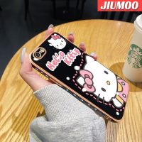 เคส JIUMOO สำหรับ iPhone 6 6S 6 Plus 6S Plus เคสลายการ์ตูน Hello Kitty ดีไซน์ใหม่ด้านข้างเคสซิลิโคนนิ่มป้องกันกล่องกันกระแทกกล้องฝาปิดเลนส์เต็มรูปแบบ