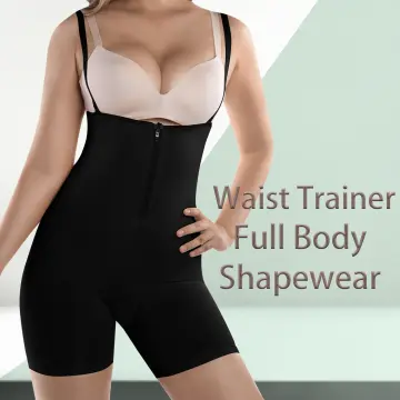 Womens Full-Body Shaper Bodysuit Shapewear Waist Trainer Bamboo Compression  Underwear Leg Control