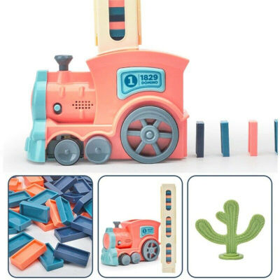 Domino Train Blocks Set Stacking Toy Creatives KIDS Educational DIY Toy