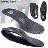 Leather Insoles For Shoes Sole Men Women Black Recycled Leather Half/Full Pads Flat Feet Arch Support O/X Leg Corrected Insert