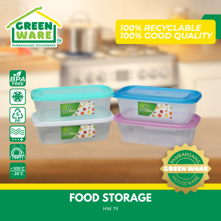 Greenware Rectngular Food Container Food Keeper Storage Tupperware HW