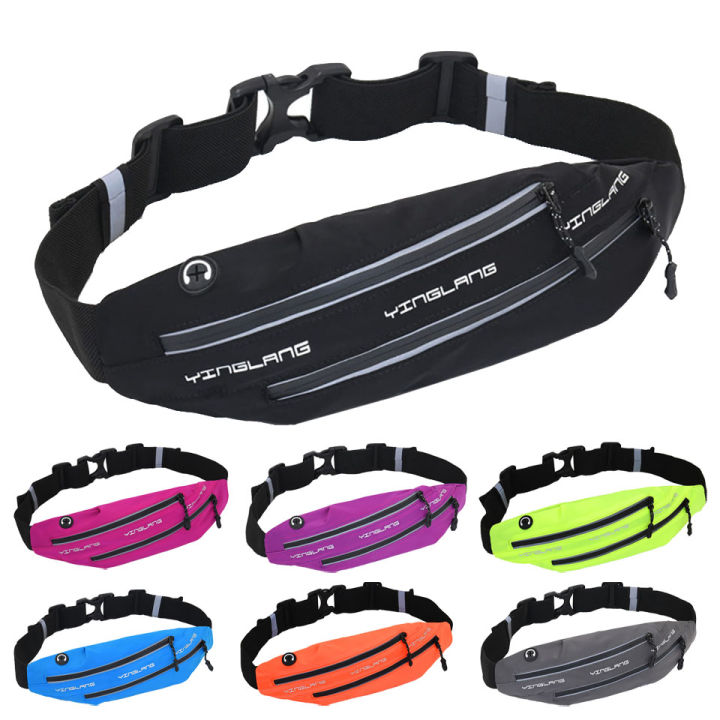 Kokossi Unisex Running Waist Bag Waterproof Sports Belt Night Reflection  Running Sports Bag Phone Holder Cycling Waist Bag Bell TT