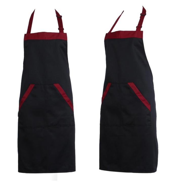 unisex-ผ้ากันเปื้อนเชือกแขวนคอ-2-กระเป๋า-chef-บริกรห้องครัวอุปกรณ์ประกอบอาหาร