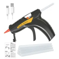 【YF】 11W USB Lithium Electric Hot Melt Glue Gun Set With 50PCS Sticks  0.7x150mm Adhesive 3.7V Gule