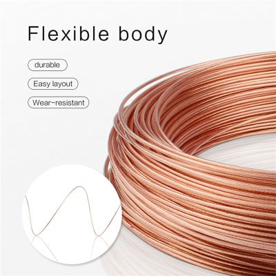 Speaker Audio Cable 6N OCC Single Crystal Copper High Purity Hifi Amplifier Upgrade Speaker Line 0.2/0.5/0.75/1/1.5/2/2.5 Square