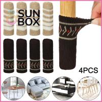 SUN BOX 4Pcs/Set สากล กันลื่น ถักนิตติ้ง ป้องกันเสียงรบกวน ผ้าคลุมเท้าโต๊ะ ถุงเท้าเก้าอี้ แขนขาเฟอร์นิเจอร์ เคสป้องกัน