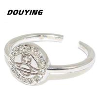 [COD] Saturn diamond-encrusted round logo ring womens all-match simple light luxury high-end ins cold open