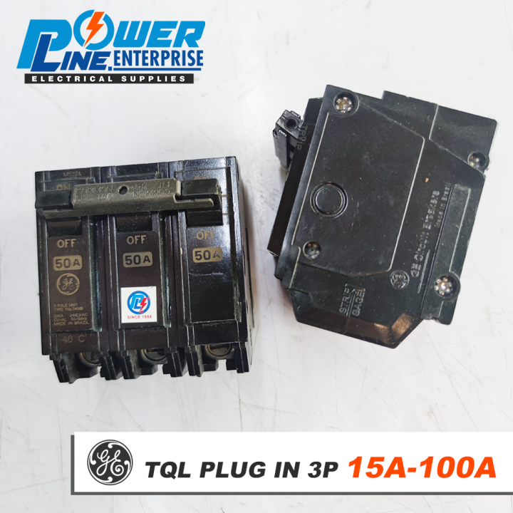 GE TQL 15A 100A 3 Pole Plug in Circuit Breaker Lazada PH