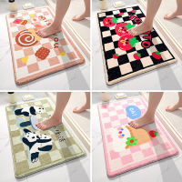 Cartoon Animals Plants Chess Board Soft Mats Rugs Home Entrance Carpet Bedroom Toilet Bathroom Door Absorbent Non-Slip Foot Pad