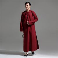 Chinese Traditional Clothing Hanfu Red Cloth Clothes 2023 New Products Long Cotton Mens Tang Style Extended Version Soft