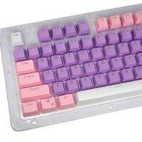 PBT Keycap OEM Height 3 Color Combinations (Pink/Purple/White)  Suitable for Mechanical Keyboard Installation MX Switch