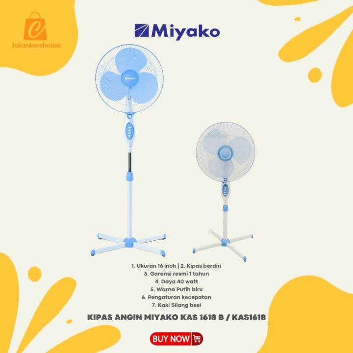 KIPAS ANGIN MIYAKO KAS 1618 B / KAS1618 | Lazada Indonesia