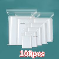 100pcs/pack Reclosable Vacuum Fresh Bag Portable Resealable Zip Bags Self Seal Clear Plastic Poly Bag Food Storage Package