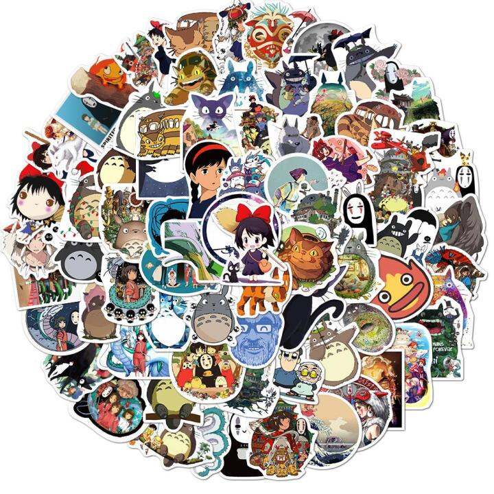 50-100pcs-japanese-anime-stickers-hayao-miyazaki-totoro-spirited-away-princess-mononoke-kiki-stationery-sticker-stickers-labels