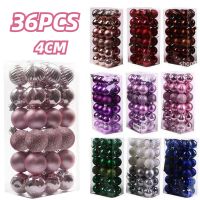 36PCS Christmas Ball Plastic Ball 4cm Small ball Christmas Ball Ornaments Set for Xmas Tree Shatterproof Christmas Tree