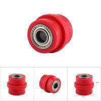 10 มม.ไดรฟ์โซ่รอก Roller Slider Tensioner คู่มือล้อสำหรับ Street Bike รถจักรยานยนต์ ATV สีแดง