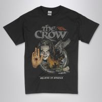 พรีเมี่ยมคุณภาพ Mens TShirt เสื้อ Crow เชื่อใน Angels VINTAGE CLASSIC ภาพยนตร์ภาพยนตร์แขนสั้น Graphic Tee