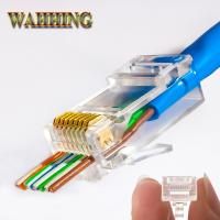 【ยืดหยุ่น】20ชิ้นเชื่อมต่อ Rj45 Cat5 Cat5e เชื่อมต่อเครือข่าย8P8C Unshielded Modular Rj45ปลั๊ก Utp ขั้วมีหลุม HY1538