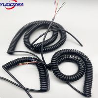 คุณภาพสูง cord Telescopic Stretch Wire Power Spring Cores 6-core 24AWG Cable High Quality Black Cord spiral Coiled TPU power