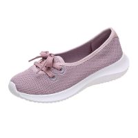 Women Flats Shoes Plus Size 43 Breathable Mesh Platform Sneakers Women Slip on Soft Ladies Casual Shoes Woman Knit Sock Flats