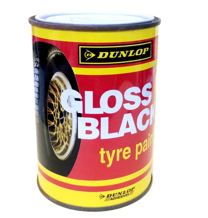 DUNLOP Car Tyre Black Gloss for rubber tyres, black trims, rubber