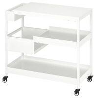 TROTTEN Trolley, white 80x40 cm (ทร็อตเตน รถเข็น, สีขาว 80x40 ซม.)