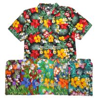 เสื้อเชิ้ตฮาวายลายดอก ไซส์ M L XL XXL เสื้อลายดอก เสื้อสงกรานต์ Hawaiian Shirt HW284