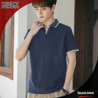 Suikone สีทึบเสื้อโปโลคอวีของผู้ชายดูดซับเหงื่อและระบายอากาศได้ดีขนาดใหญ่