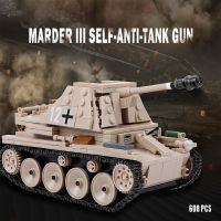 Military Light tank Building Blocks German LT-38 Marder BT-7 Tanks Bricks WW2 Army Soldier Weapon Toys Gifts For Children Kids