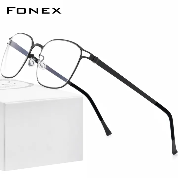 FONEX Screwless Eyewear Prescription Eyeglasses Frame Men Square Myopia ...