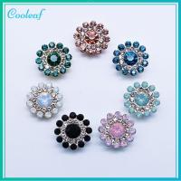 COOLEAF 10PCS 14mm งานฝีมือ DIY เครื่องประดับหมวก ที่เป็นประกาย หินแก้วคริสตัล พลอยเทียม ปุ่ม ตกแต่งเสื้อผ้า