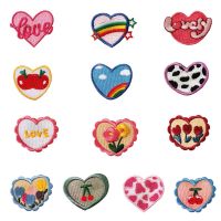 Slef Adhesive Stickers for Phone Case Bags Shoes Decoration Cartoon Heart Flower Patches Sewing Grils Dress Hats Badge Appliqued Haberdashery