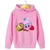 ♦ Kawaii Kirbys Clothes Cartoon Cute Anime Plush Hoodie Children 39;s Long Sleeve Sweatshirt Printed Top Autumn Winter Gift for Kids