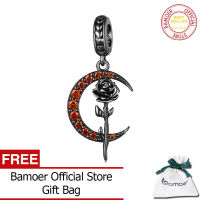 BAMOER 925เงินสเตอร์ลิงผีเสื้อ &amp; Dream Catcher Moon &amp; Rose Rafflesia จี้ Charm สำหรับสร้อยข้อมือผู้หญิงเครื่องประดับแฟชั่นเครื่องประดับ SCC2383