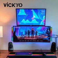 ไฟผนัง LED ที่ทันสมัย VICKYO โคมไฟยูเอสบีกลางคืนไฟติดผนังใช้แสง RGB เสียงสำหรับห้องนอนห้องนั่งเล่นตกแต่งไฟในห้องนอน