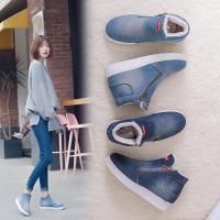 CODddngkw3 【Ready Stock】Womens Fashion Winter Thickening Denim Shoes Jean Style Boots Snow Warm Ankle Boots with Velvet