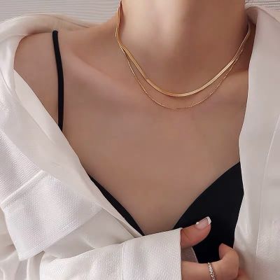 [COD] light luxury niche design ins cold collarbone high-end double-layer stacked temperament 2021 new women