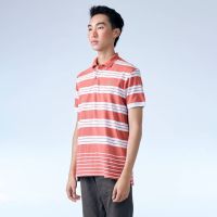 ASTRO DUST RED SLIM FIT STRIPE POLO SHIRT เสื้อโปโลสีแดง ASTRO DUST RED ลายริ้วทรงสลิมฟิต