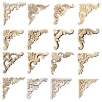 Wood Applique Corner Wood Carving Patch Figurines Crafts Corner Appliques Frame Wall Door Furniture Woodcarving Decorative