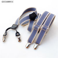 2.5*100เซนติเมตรแฟชั่นผู้ชาย Suspenders กางเกง4คลิป Y-กลับจัดฟันแต่งงานผู้ชายระงับ Baces ผู้ชายปรับยืดหยุ่นสาย