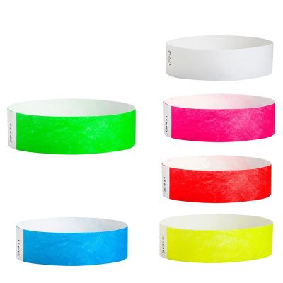 500 Pcs Paper Wristbands Neon Event Wristbands Colored Wristbands Waterproof Paper Club Arm Bands