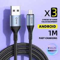 【3-piece-pack】สายชาร์จ Micro/Type C/ iPhone Cable อย่างรวดเร็ว Fast Charging 2.4A สำหรับ Android Micro USB iPhone/Huawei/Oppo/Samsung/Vivo ๆ เส้นยาว 1M กับ for iPhone series