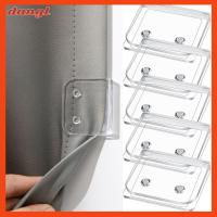 DANGL 10 Pcs โปร่งใสโปร่งใส คลิปหนีบม่านอาบน้ำ เอบีเอสเอบีเอส กันลม คลิปหนีบม่านอาบน้ำด้านข้างฝักบัว ง่ายต่อการใช้ กาวในตัว ห้องน้ำในห้องน้ำ