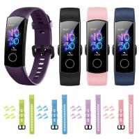 TU3Y คลาสสิค สีสัน สายรัดข้อมือ กีฬา สายสำรอง For Honor Band 5 4 สายนาฬิกา ซิลิโคน