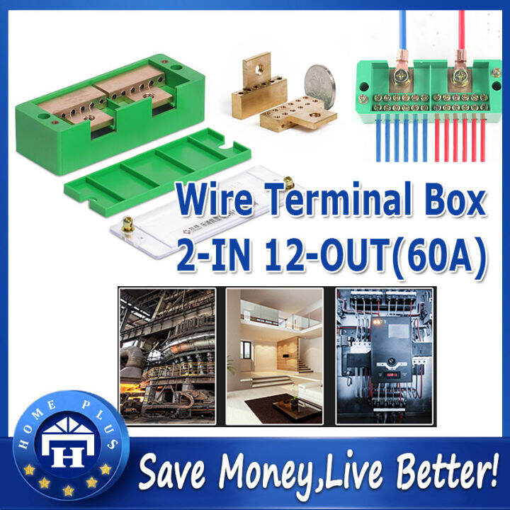 【Local delivery】 Terminal Rows Threephase 2 In 12 Out Junction Box