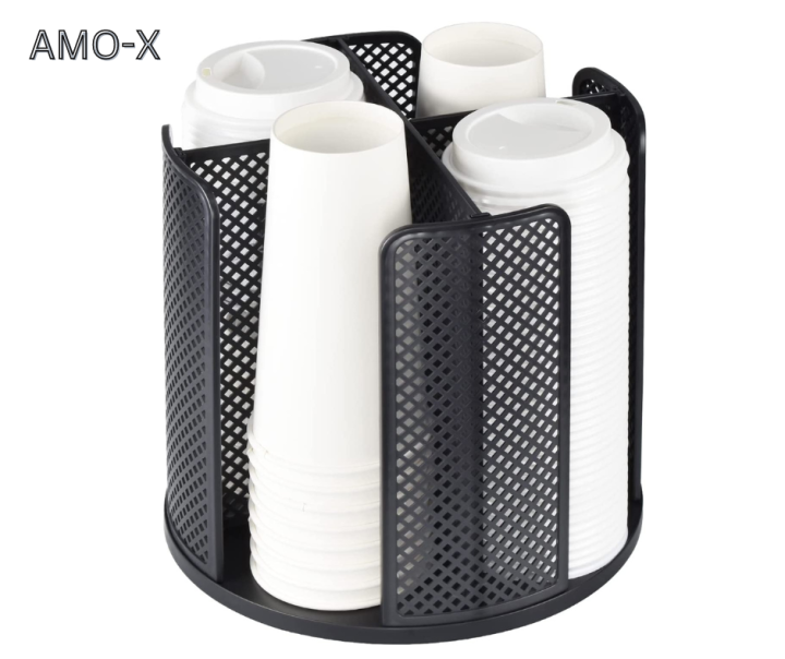 Rotatable Cups and Lids Holder Coffee Cup Dispenser, for 1016oz Cups