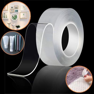 ☂ Nano Double Sided Sticker Reusable Traceless Nano Transparent Self Adhesive Sticker Washable Waterproof Double-Sided Tapes